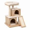 Árbol para gatos de madera con poste de sisal y plataformas de felpa