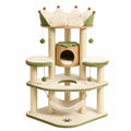 Árbol para gatos con cueva de madera y hamaca