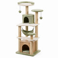Árbol para gatos de madera y sisal color verde 160 cm