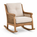 Mecedora de Teca con Cojines Beige