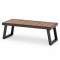 Banco de madera y metal negro, 180x40x45 cm