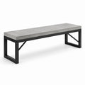 Banco rectangular de concreto y acero de 150 cm