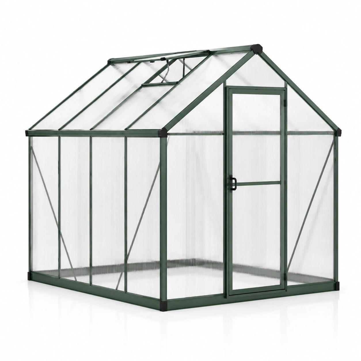 Invernadero de aluminio y policarbonato 250x190x195 cm