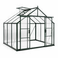 Invernadero de Aluminio y Policarbonato Verde 250x190x195 cm
