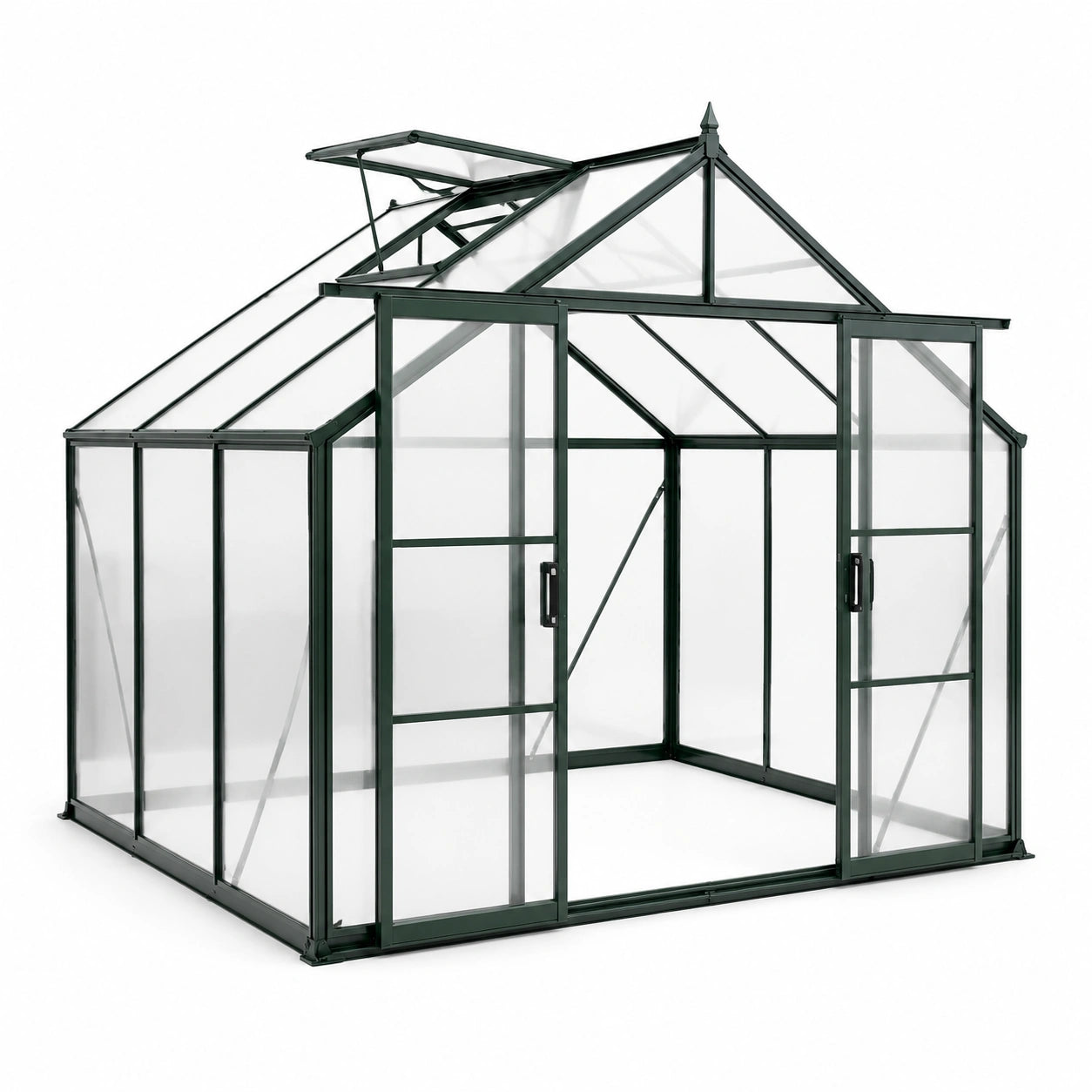 Invernadero de Aluminio y Policarbonato Verde 250x190x195 cm