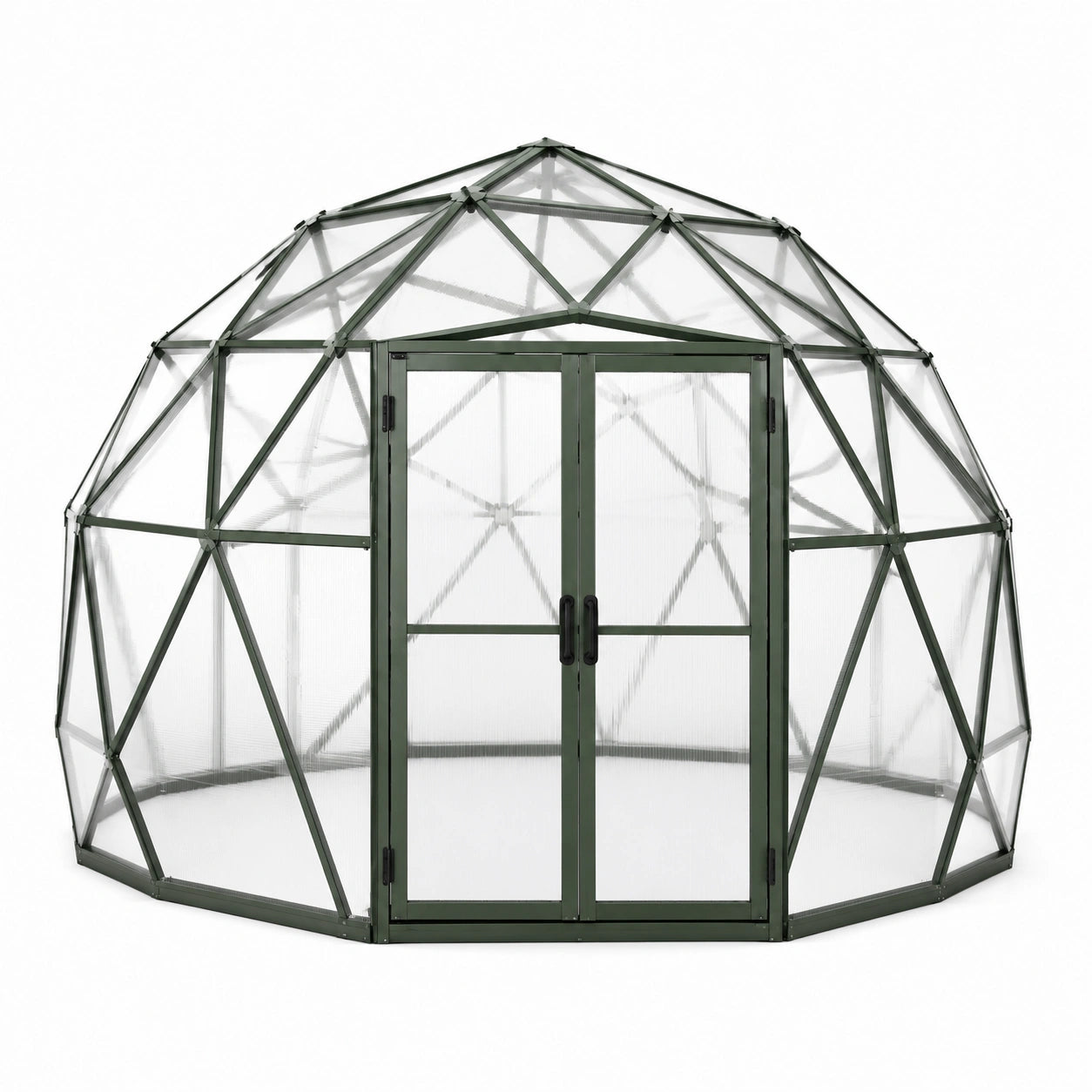 Invernadero de aluminio y policarbonato transparente de 6mm, 4m